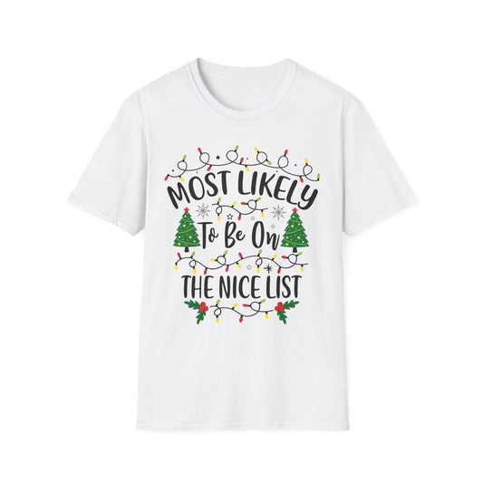 Christmas "Nice List" Unisex Softstyle T-Shirt