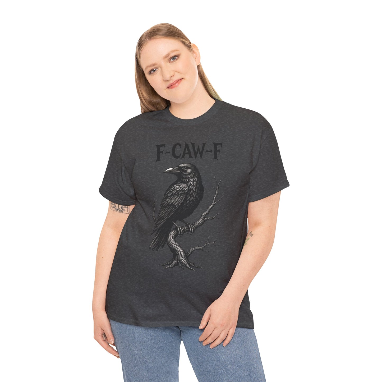 Gothic Raven Tee, F-CAW-F Shirt, Unisex Cotton Tee, Casual Wear, Halloween Apparel