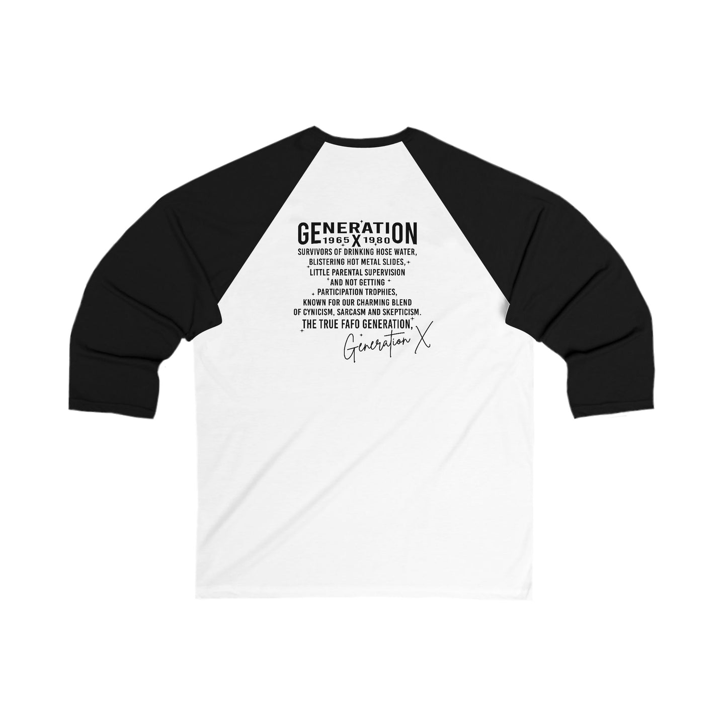 Gen - X Unisex Baseball Tee, Retro Style Shirt, Vintage-Inspired Apparel, Unique Graphic Tee, Nostalgic Fashion