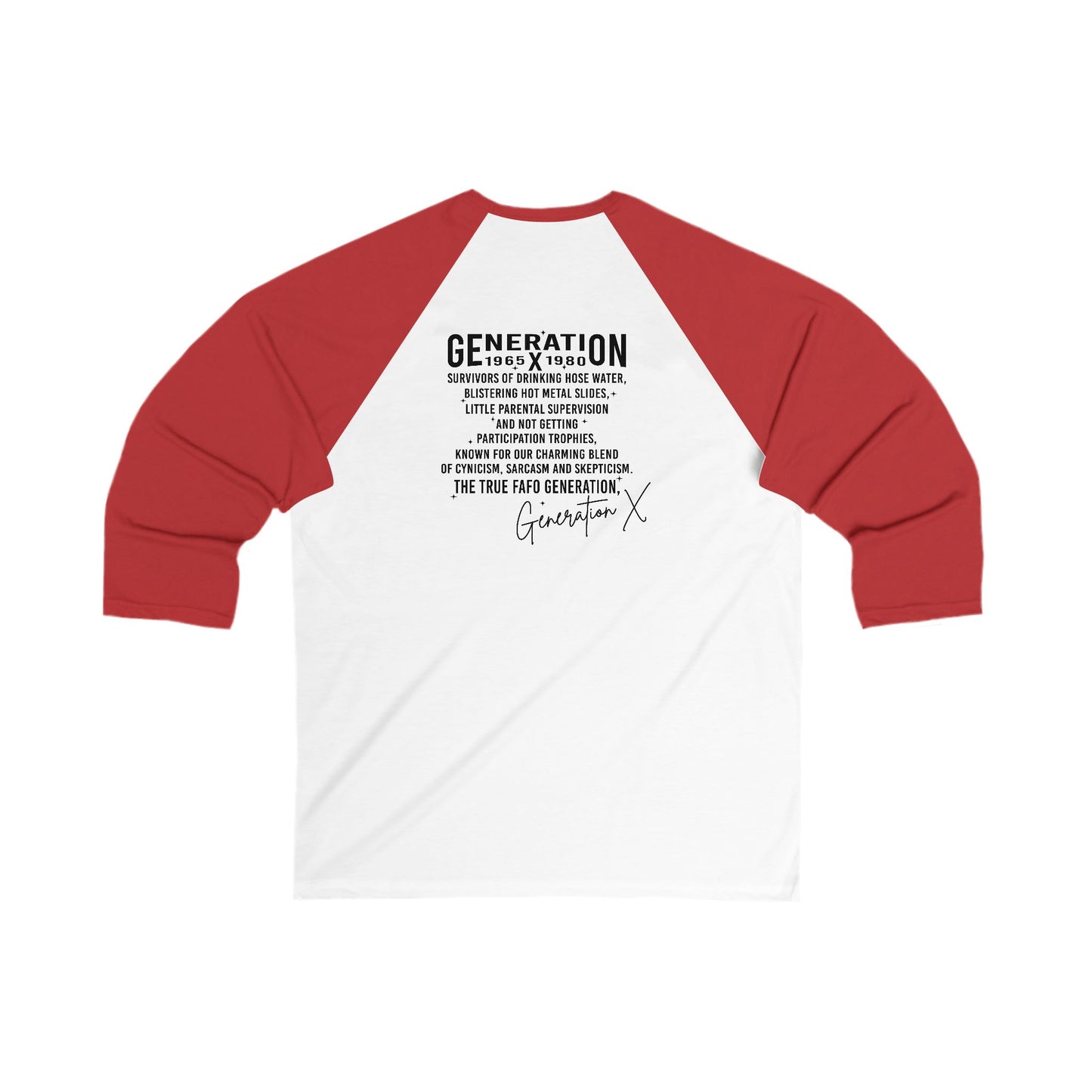 Gen - X Unisex Baseball Tee, Retro Style Shirt, Vintage-Inspired Apparel, Unique Graphic Tee, Nostalgic Fashion