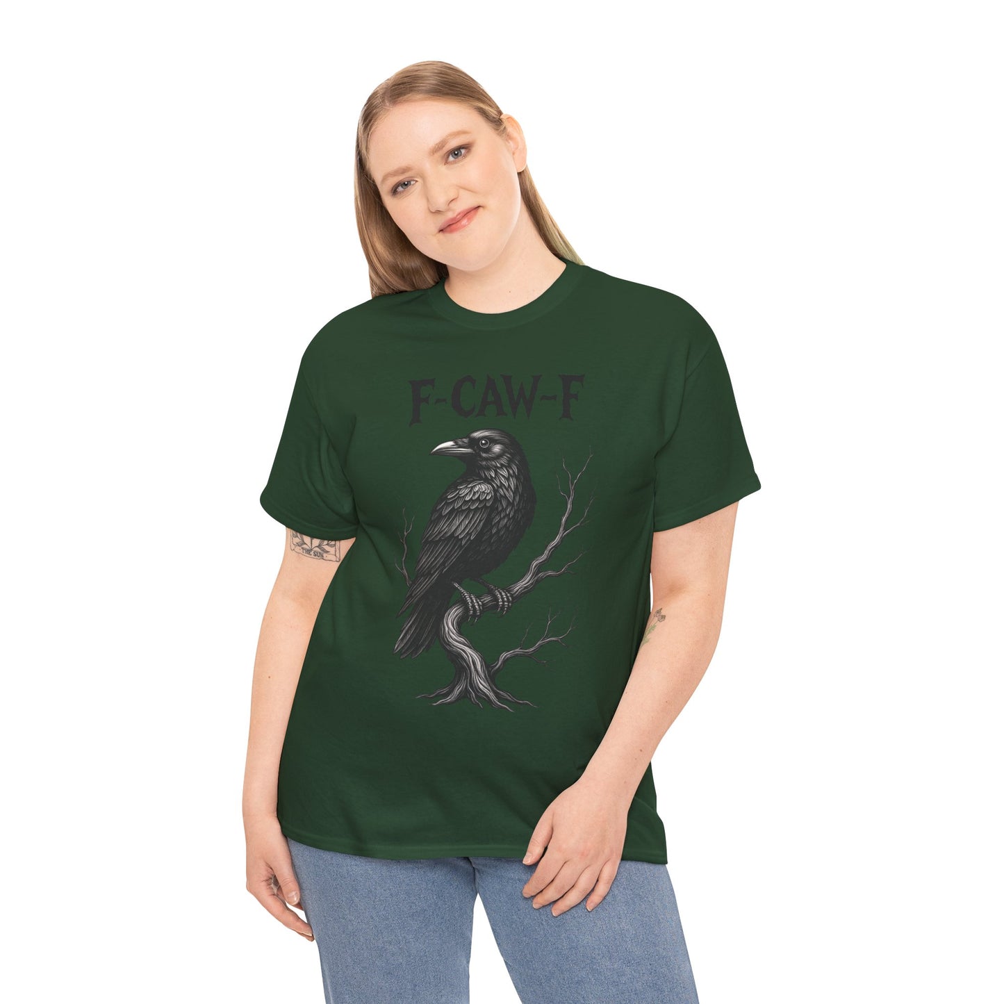 Gothic Raven Tee, F-CAW-F Shirt, Unisex Cotton Tee, Casual Wear, Halloween Apparel
