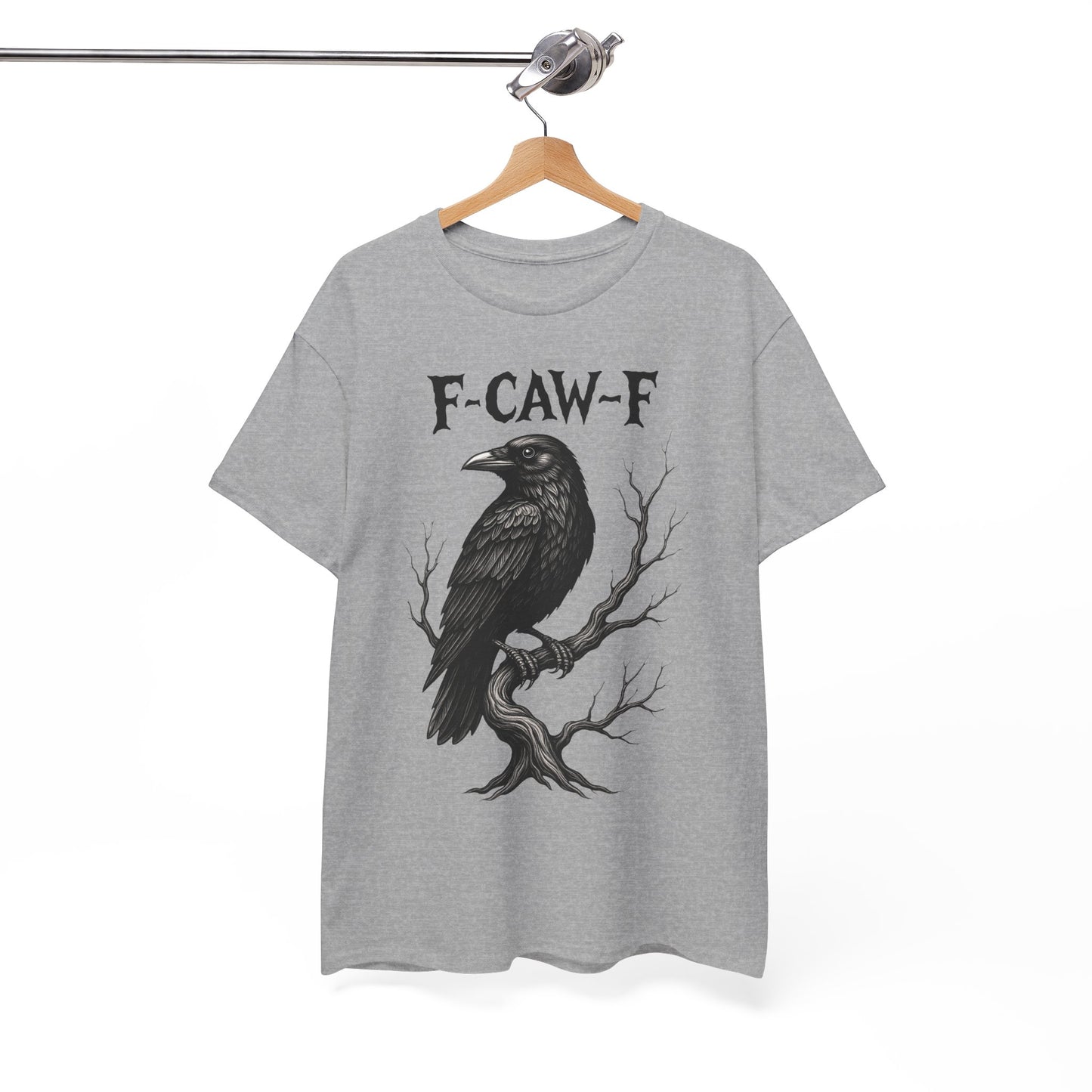 Gothic Raven Tee, F-CAW-F Shirt, Unisex Cotton Tee, Casual Wear, Halloween Apparel