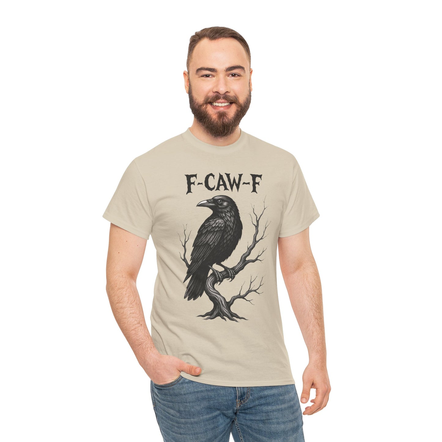 Gothic Raven Tee, F-CAW-F Shirt, Unisex Cotton Tee, Casual Wear, Halloween Apparel