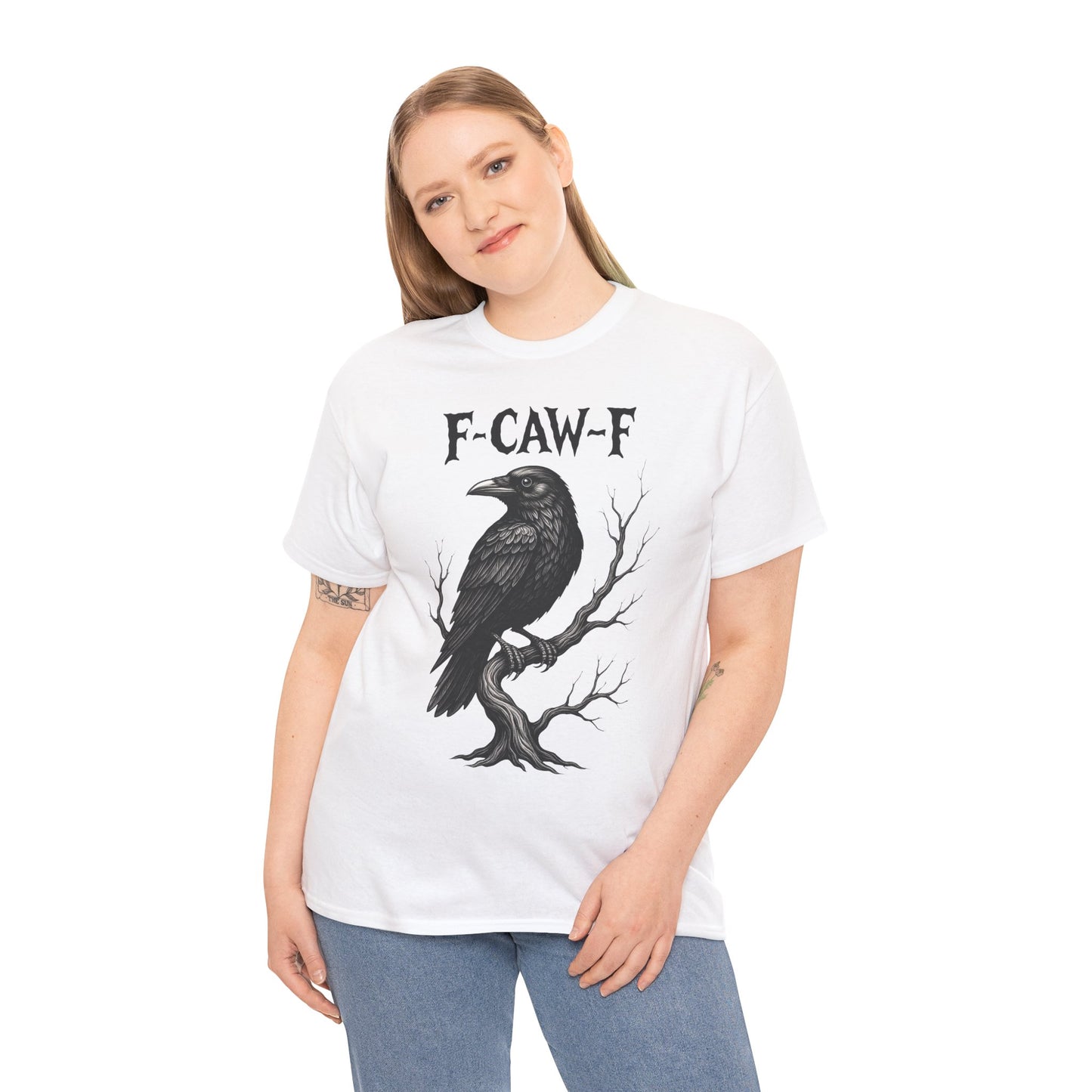 Gothic Raven Tee, F-CAW-F Shirt, Unisex Cotton Tee, Casual Wear, Halloween Apparel