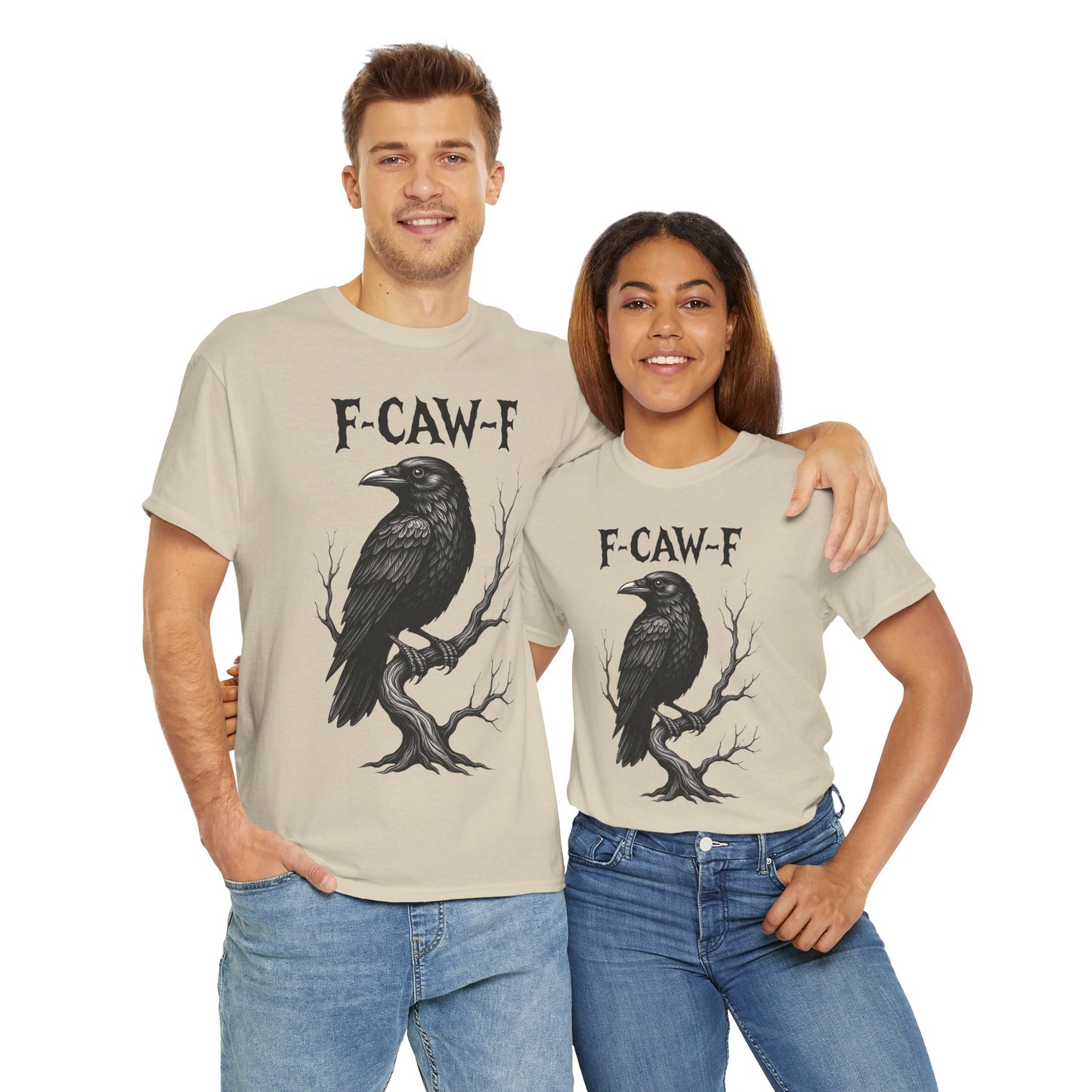 Gothic Raven Tee, F-CAW-F Shirt, Unisex Cotton Tee, Casual Wear, Halloween Apparel