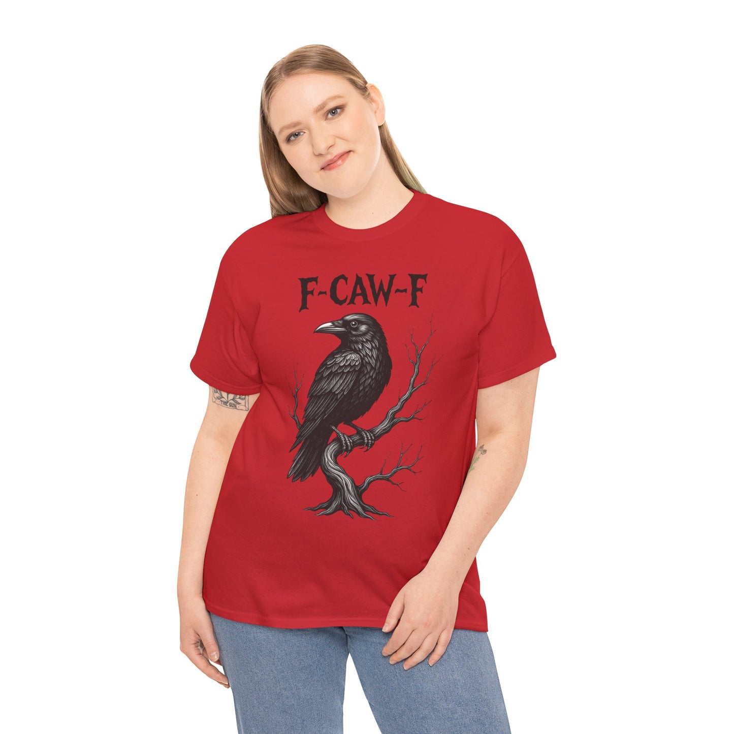 Gothic Raven Tee, F-CAW-F Shirt, Unisex Cotton Tee, Casual Wear, Halloween Apparel