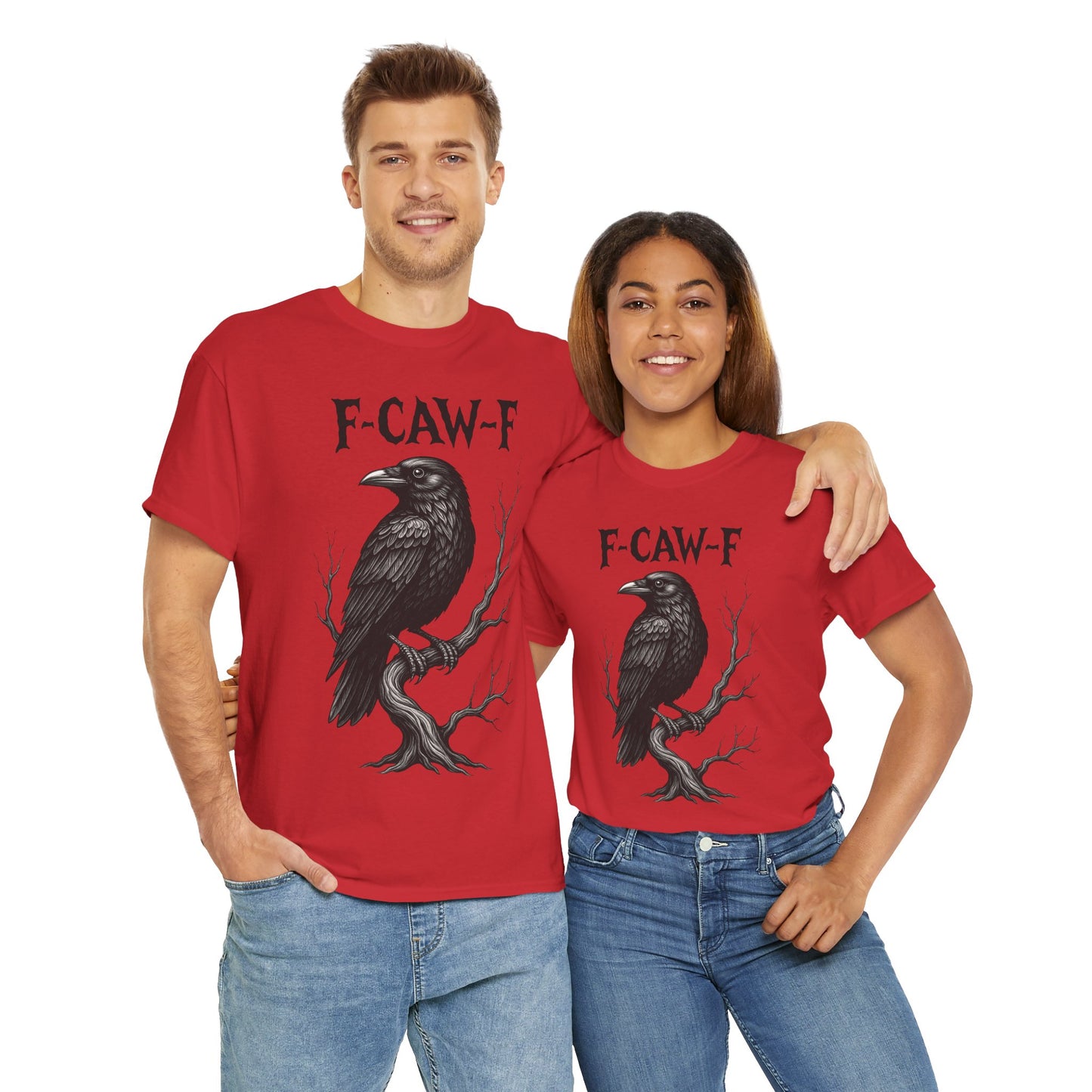 Gothic Raven Tee, F-CAW-F Shirt, Unisex Cotton Tee, Casual Wear, Halloween Apparel