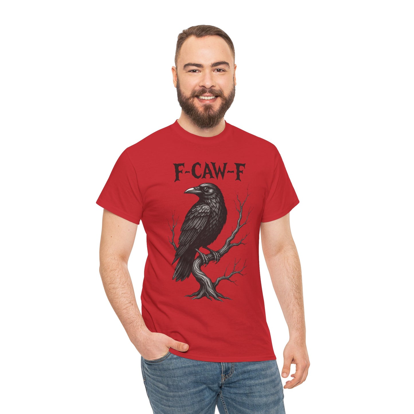 Gothic Raven Tee, F-CAW-F Shirt, Unisex Cotton Tee, Casual Wear, Halloween Apparel