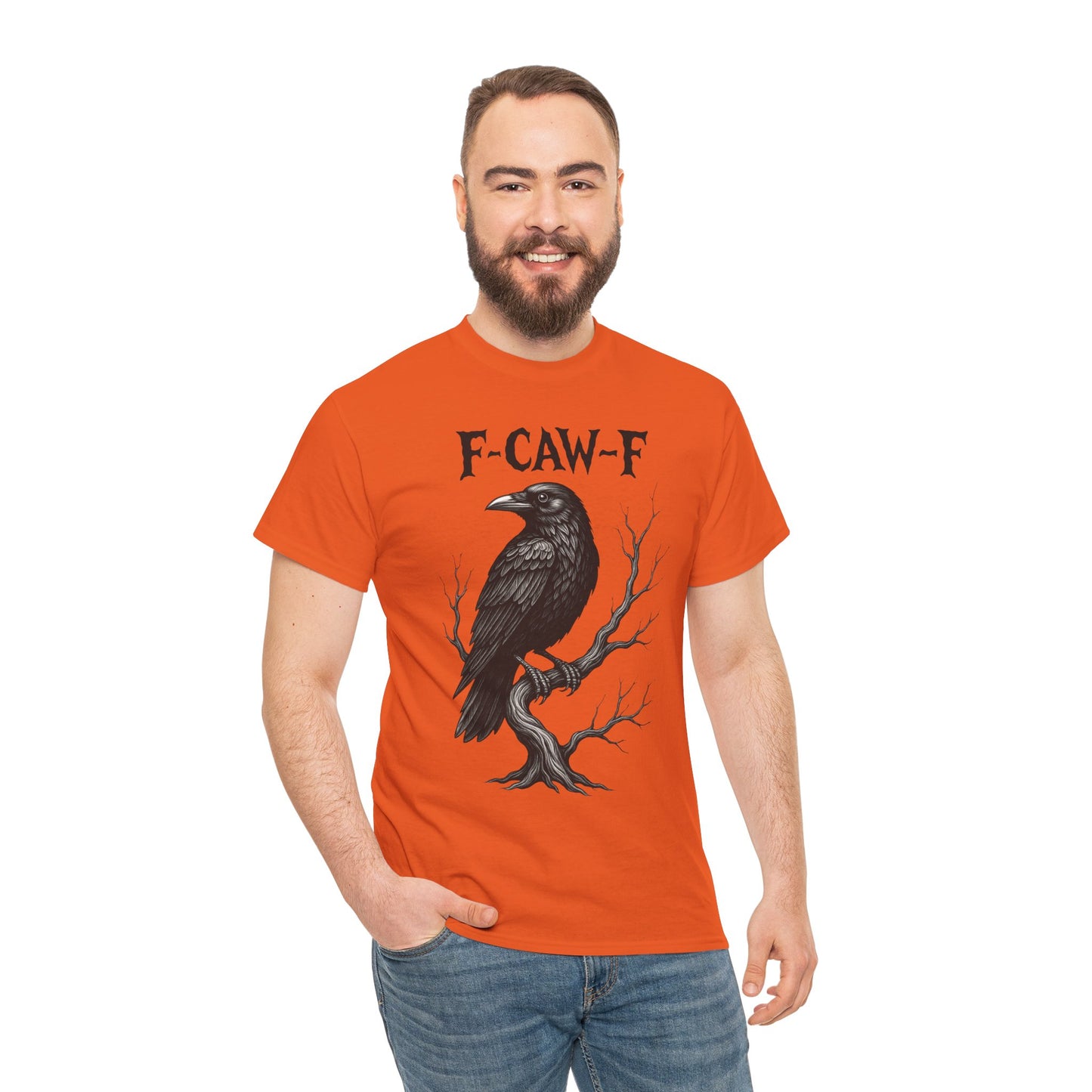 Gothic Raven Tee, F-CAW-F Shirt, Unisex Cotton Tee, Casual Wear, Halloween Apparel