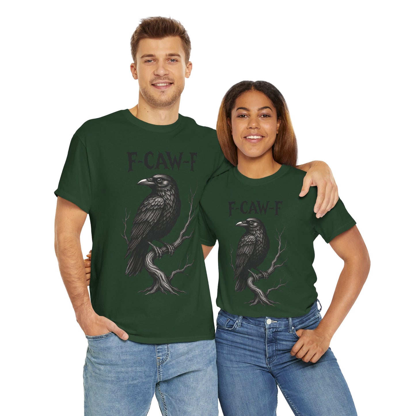 Gothic Raven Tee, F-CAW-F Shirt, Unisex Cotton Tee, Casual Wear, Halloween Apparel