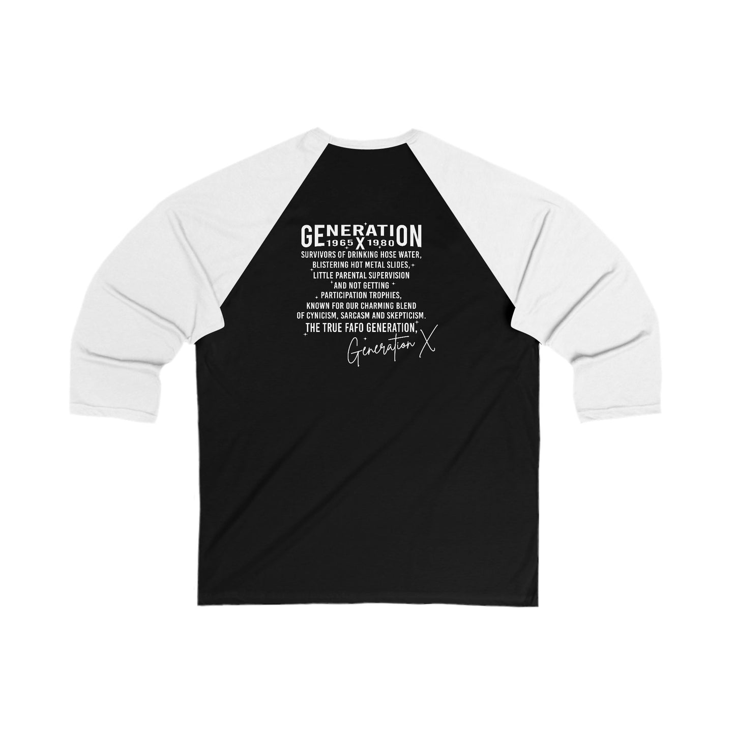 Gen - X Unisex Baseball Tee, Retro Style Shirt, Vintage-Inspired Apparel, Unique Graphic Tee, Nostalgic Fashion
