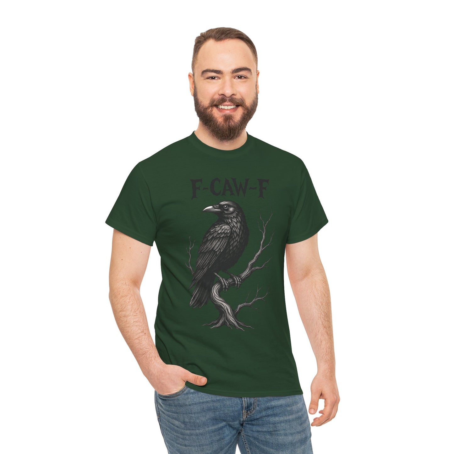 Gothic Raven Tee, F-CAW-F Shirt, Unisex Cotton Tee, Casual Wear, Halloween Apparel