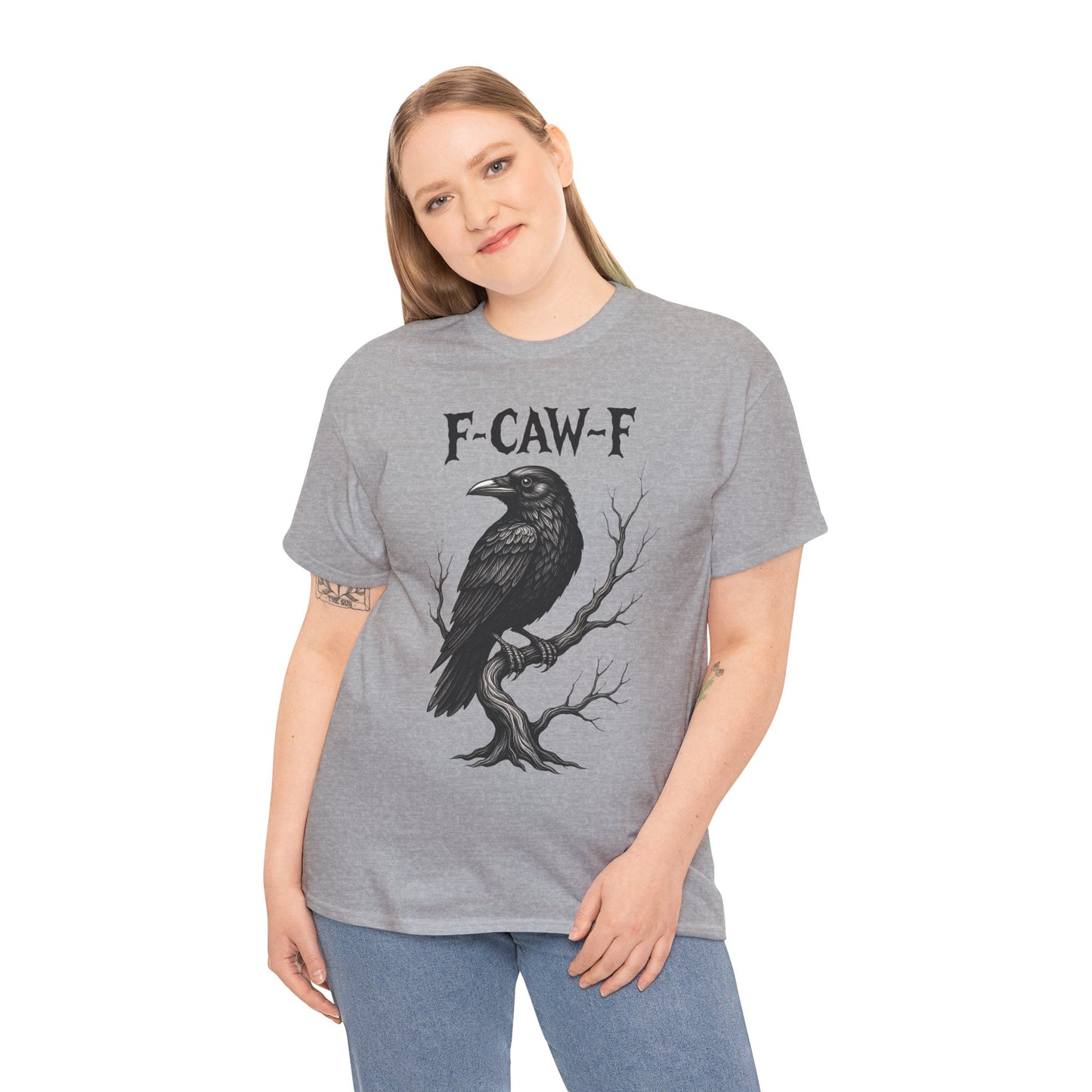 Gothic Raven Tee, F-CAW-F Shirt, Unisex Cotton Tee, Casual Wear, Halloween Apparel