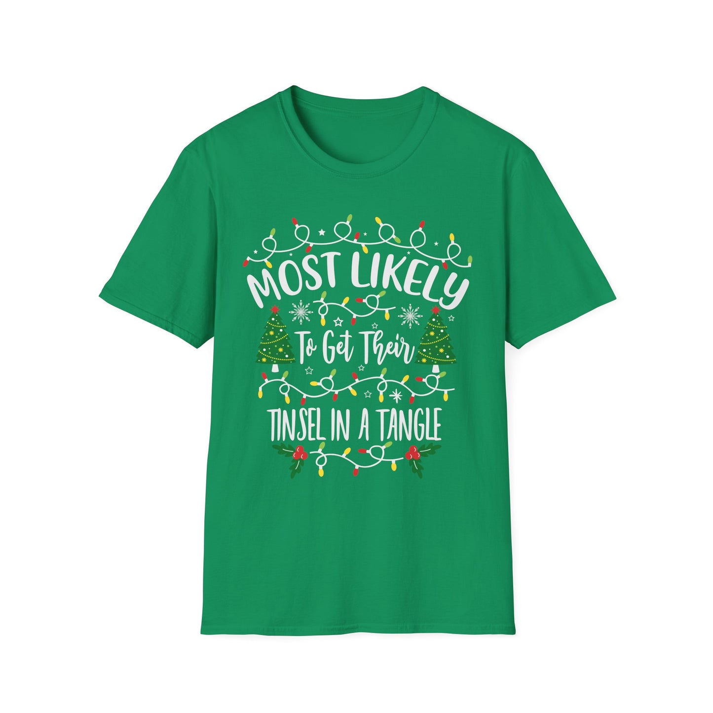 Cute Christmas T-Shirt - 'Most Likely to Get Their Tinsel in a Tangle'
