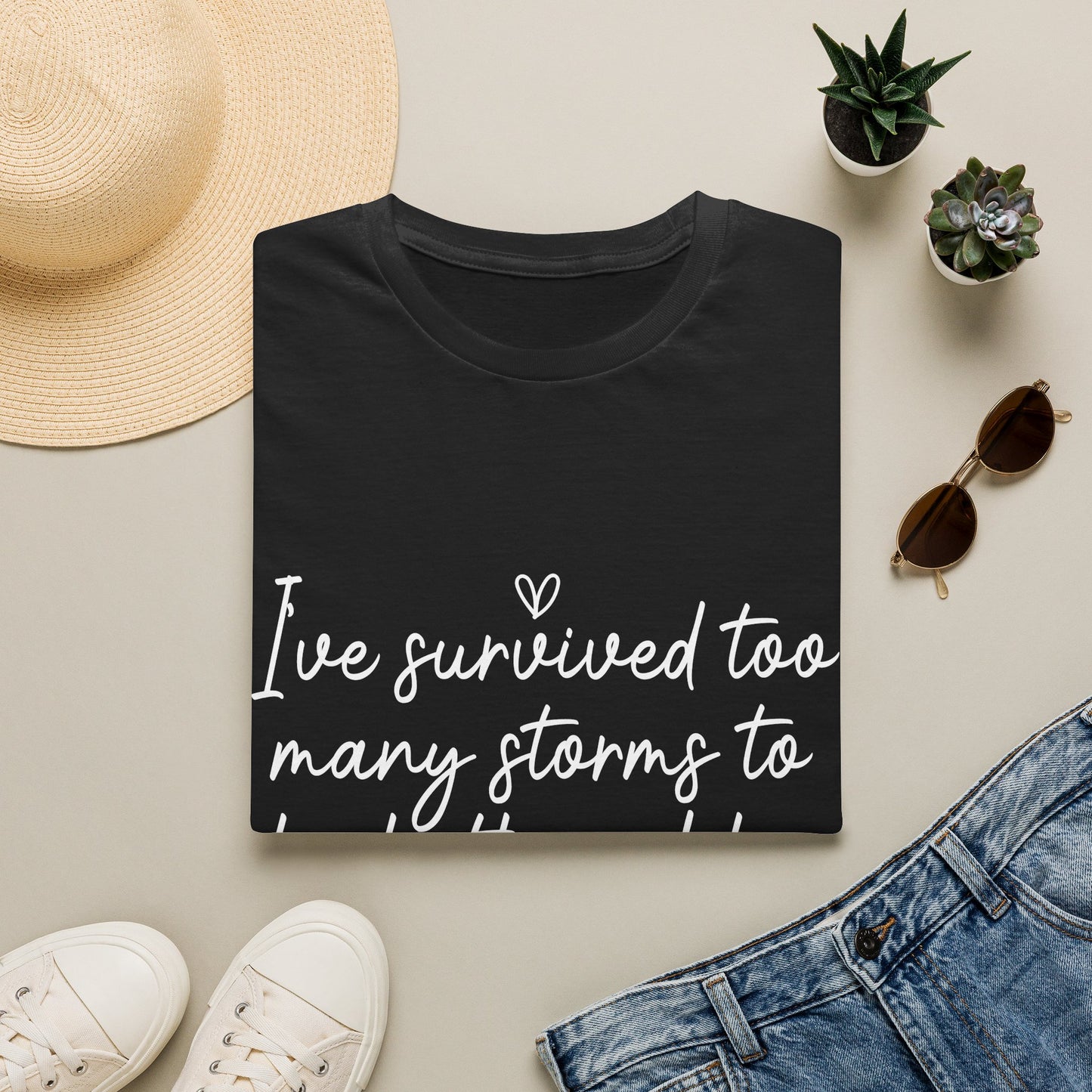 "I've Survived Too Many Storms" Comfort Tee - Inspirational Quote T-Shirt