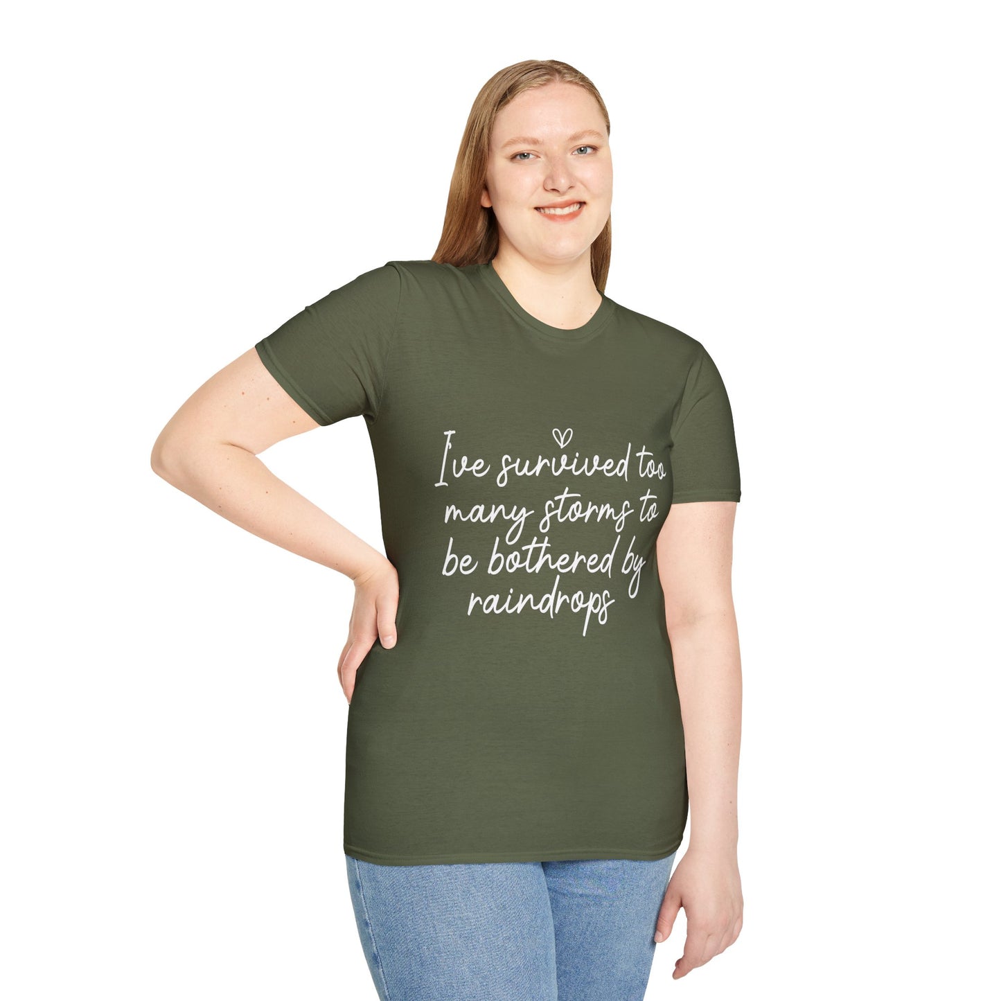 "I've Survived Too Many Storms" Comfort Tee - Inspirational Quote T-Shirt