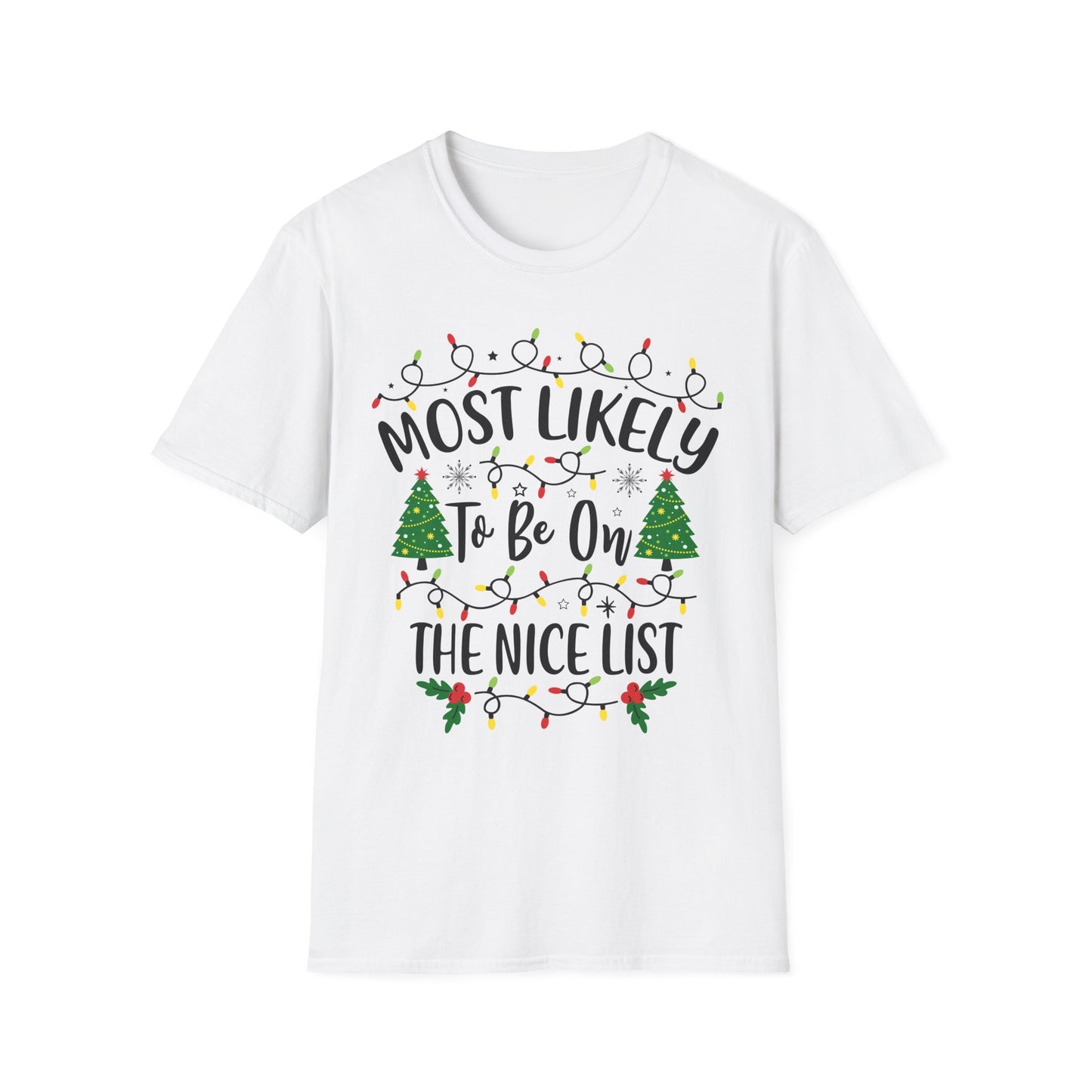 Christmas "Nice List" Unisex Softstyle T-Shirt