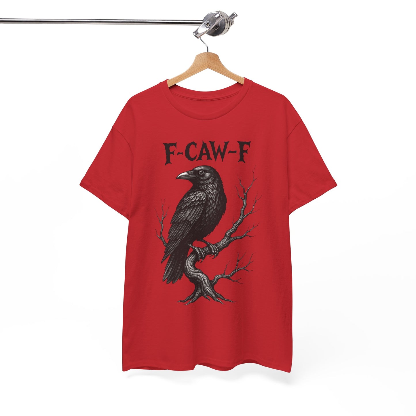 Gothic Raven Tee, F-CAW-F Shirt, Unisex Cotton Tee, Casual Wear, Halloween Apparel