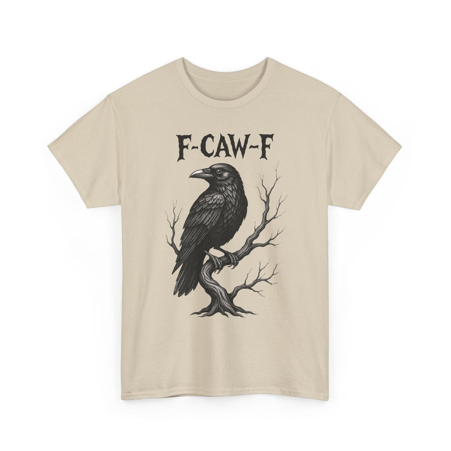 Gothic Raven Tee, F-CAW-F Shirt, Unisex Cotton Tee, Casual Wear, Halloween Apparel
