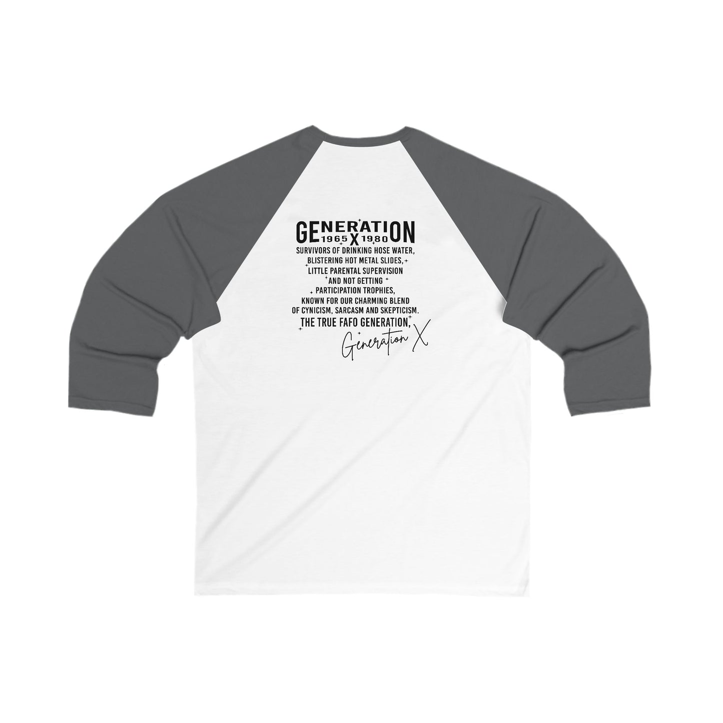 Gen - X Unisex Baseball Tee, Retro Style Shirt, Vintage-Inspired Apparel, Unique Graphic Tee, Nostalgic Fashion