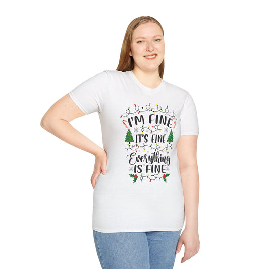 Festive Holiday T-Shirt: 'I'm Fine, It's Fine, Everything Is Fine'