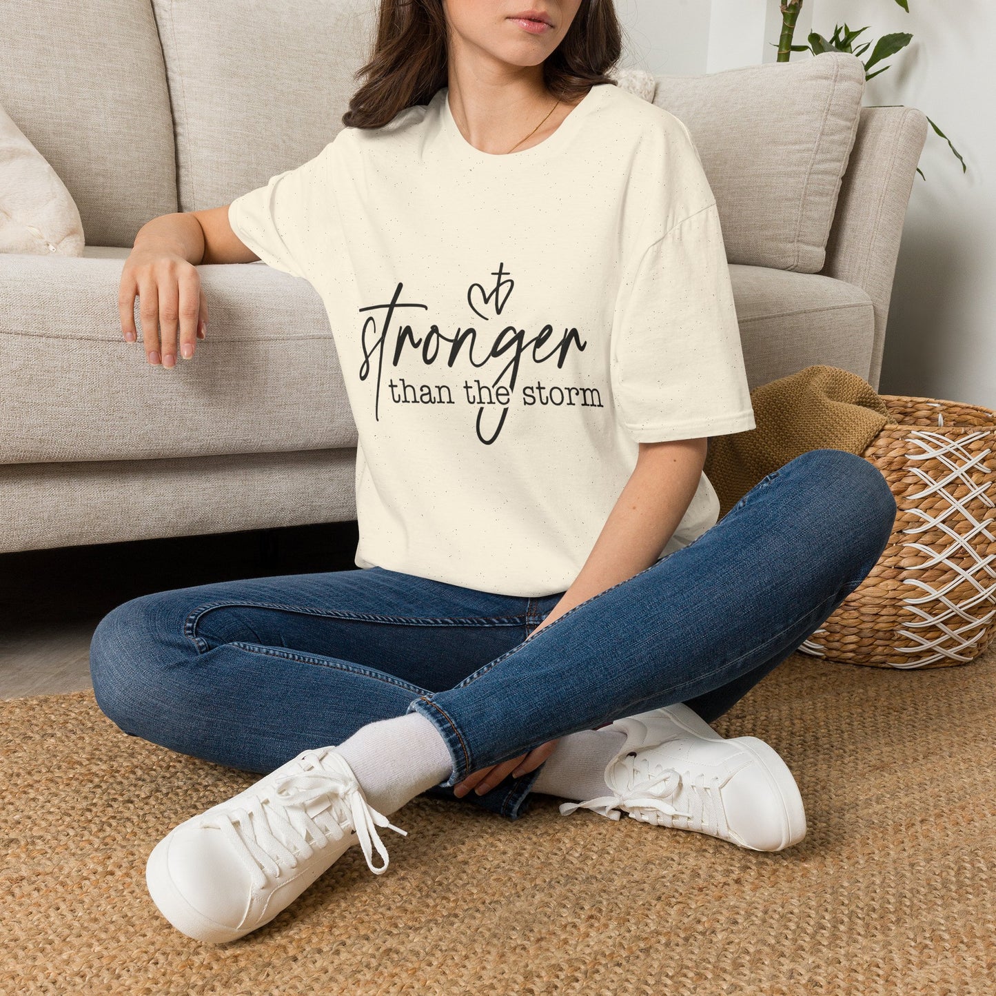 Stronger Than The Storm Tee — Inspirational Faith Graphic T-Shirt
