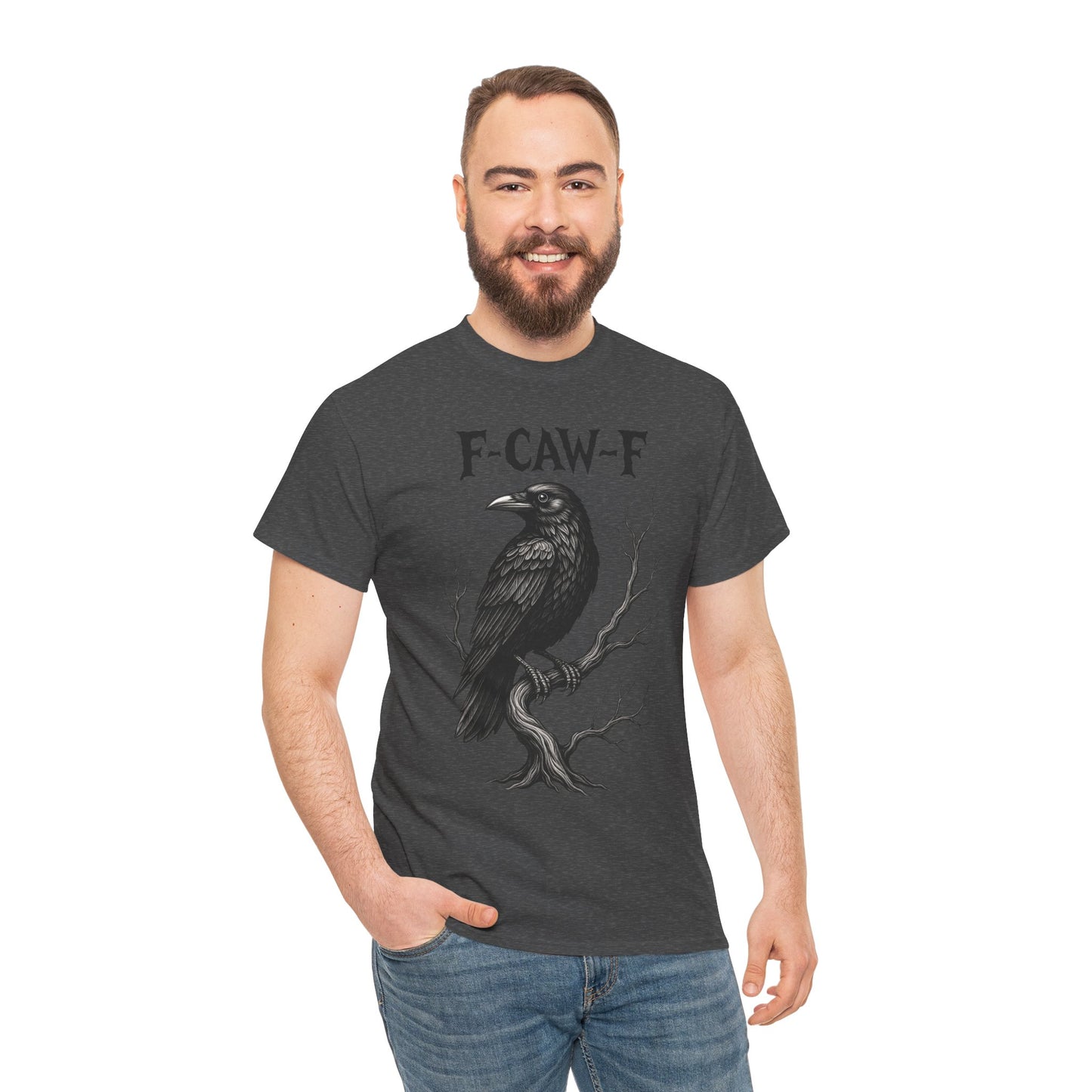 Gothic Raven Tee, F-CAW-F Shirt, Unisex Cotton Tee, Casual Wear, Halloween Apparel