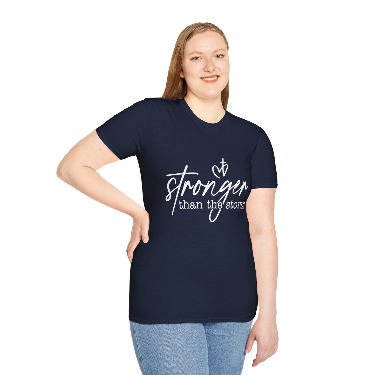 Stronger Than The Storm Tee — Inspirational Faith Graphic T-Shirt