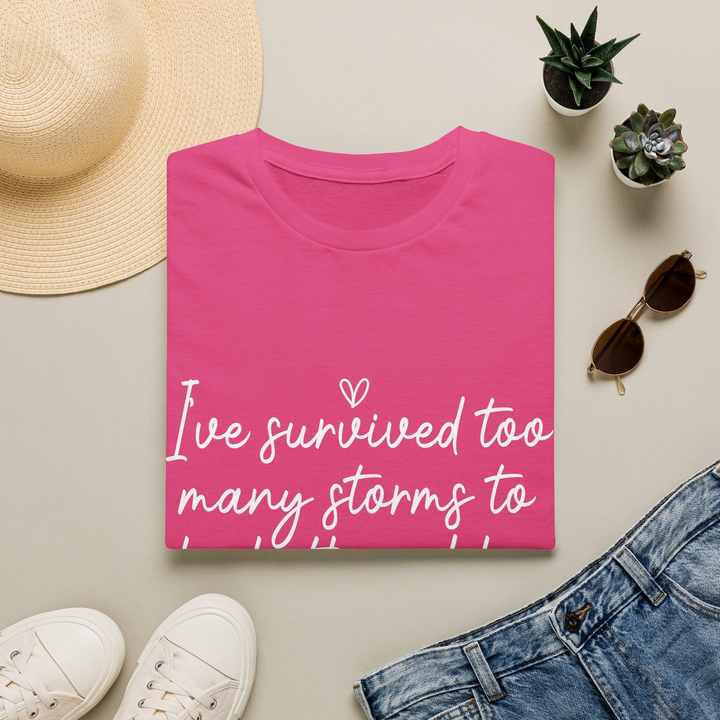 "I've Survived Too Many Storms" Comfort Tee - Inspirational Quote T-Shirt