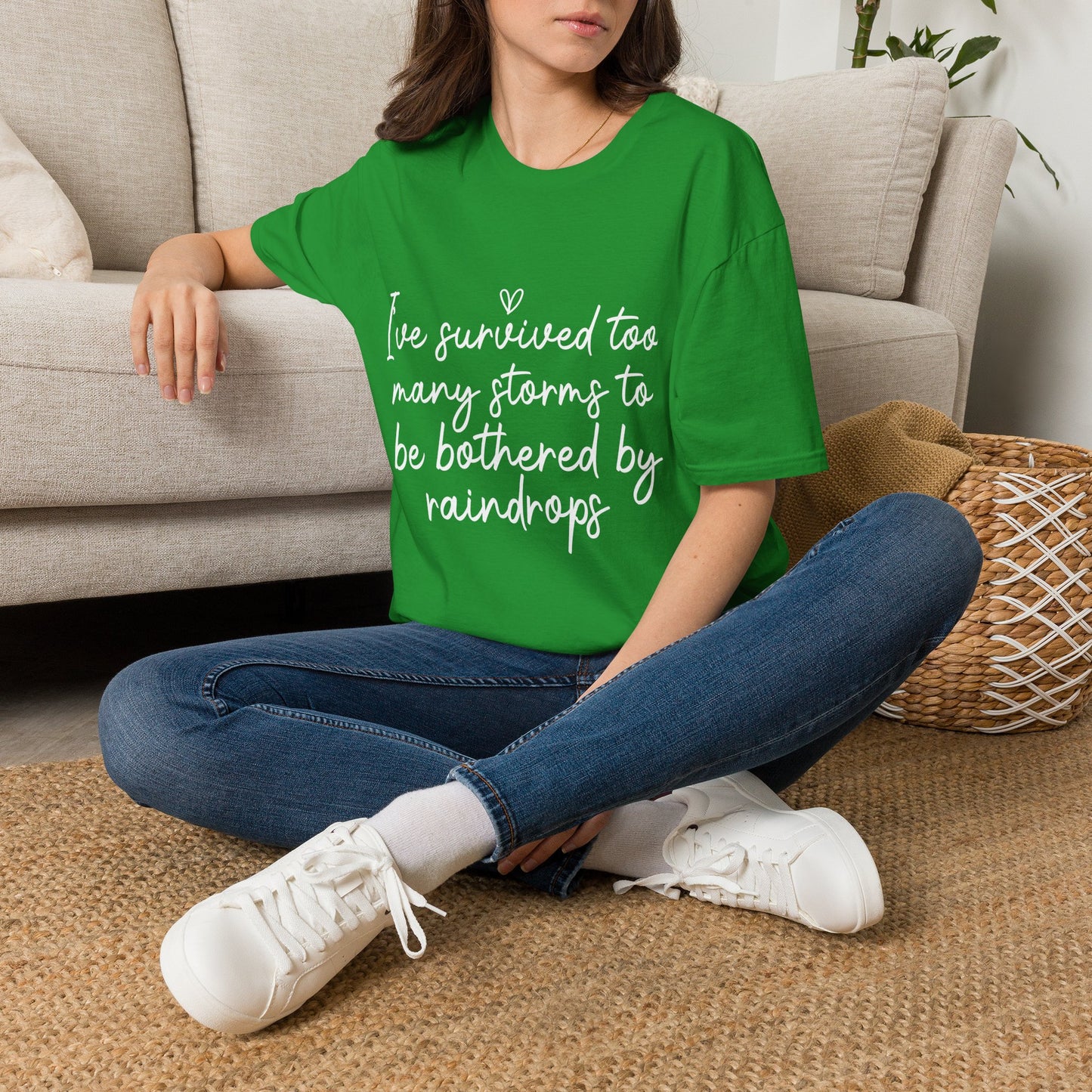 "I've Survived Too Many Storms" Comfort Tee - Inspirational Quote T-Shirt