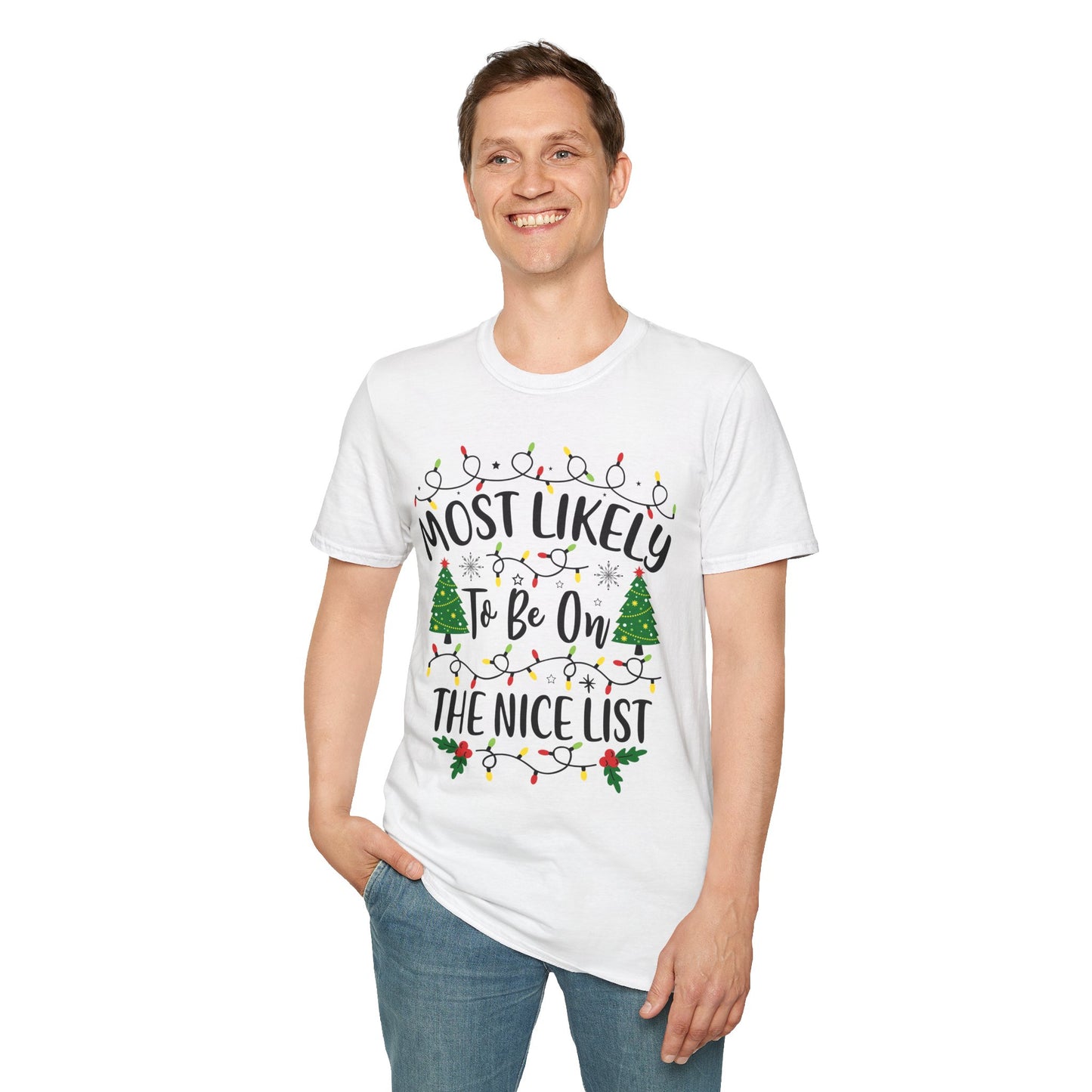 Christmas "Nice List" Unisex Softstyle T-Shirt