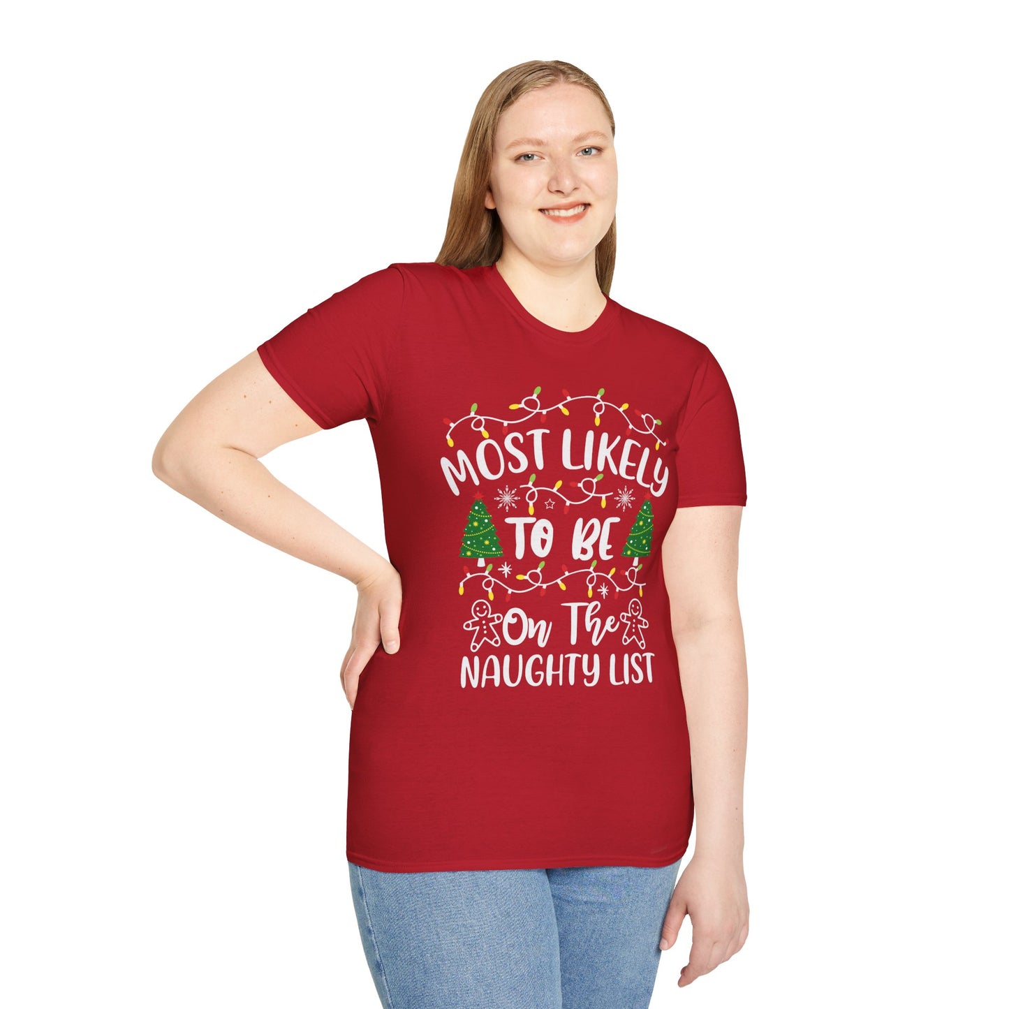 Christmas Humor T-Shirt: Most Likely to Be on the Naughty List