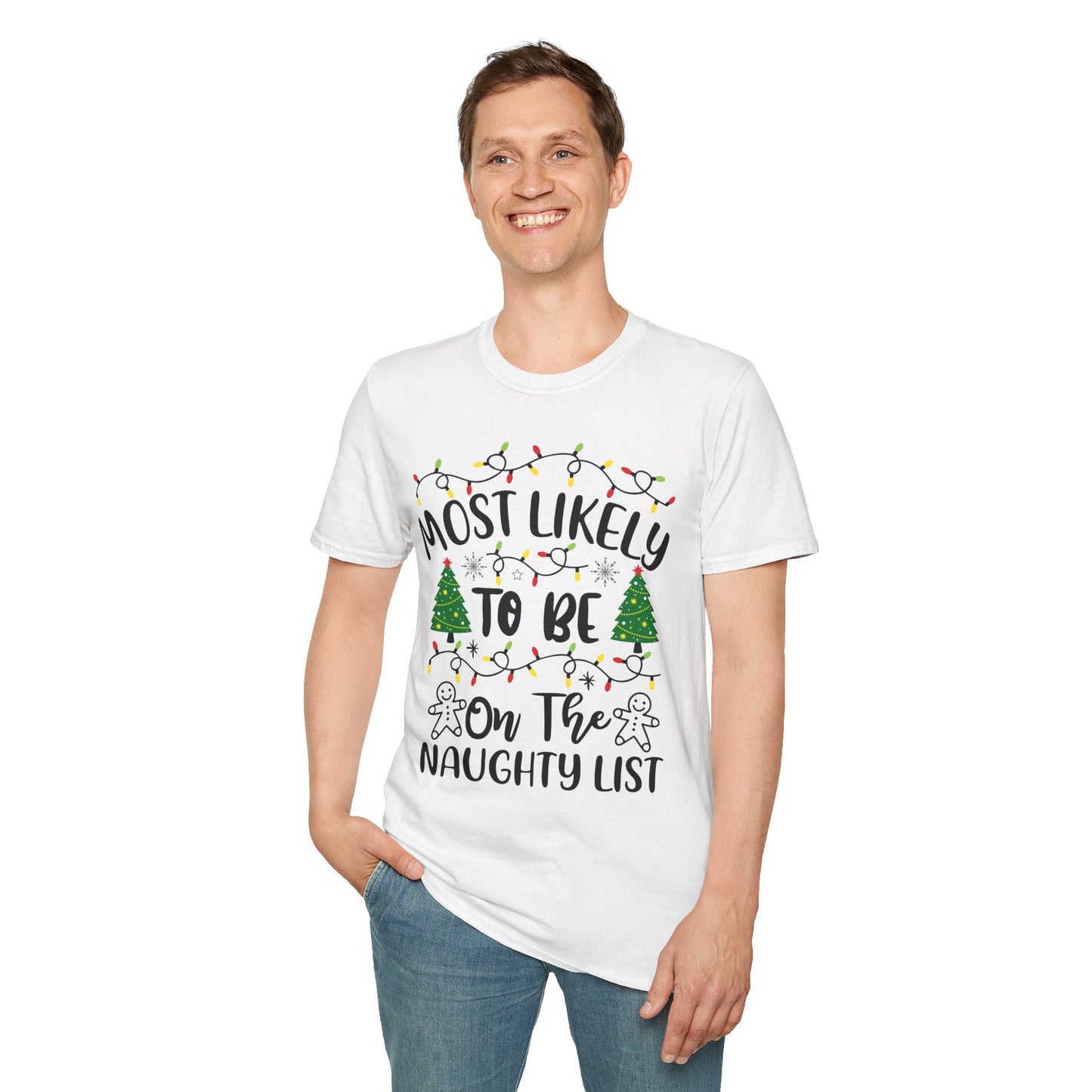 Christmas Humor T-Shirt: Most Likely to Be on the Naughty List