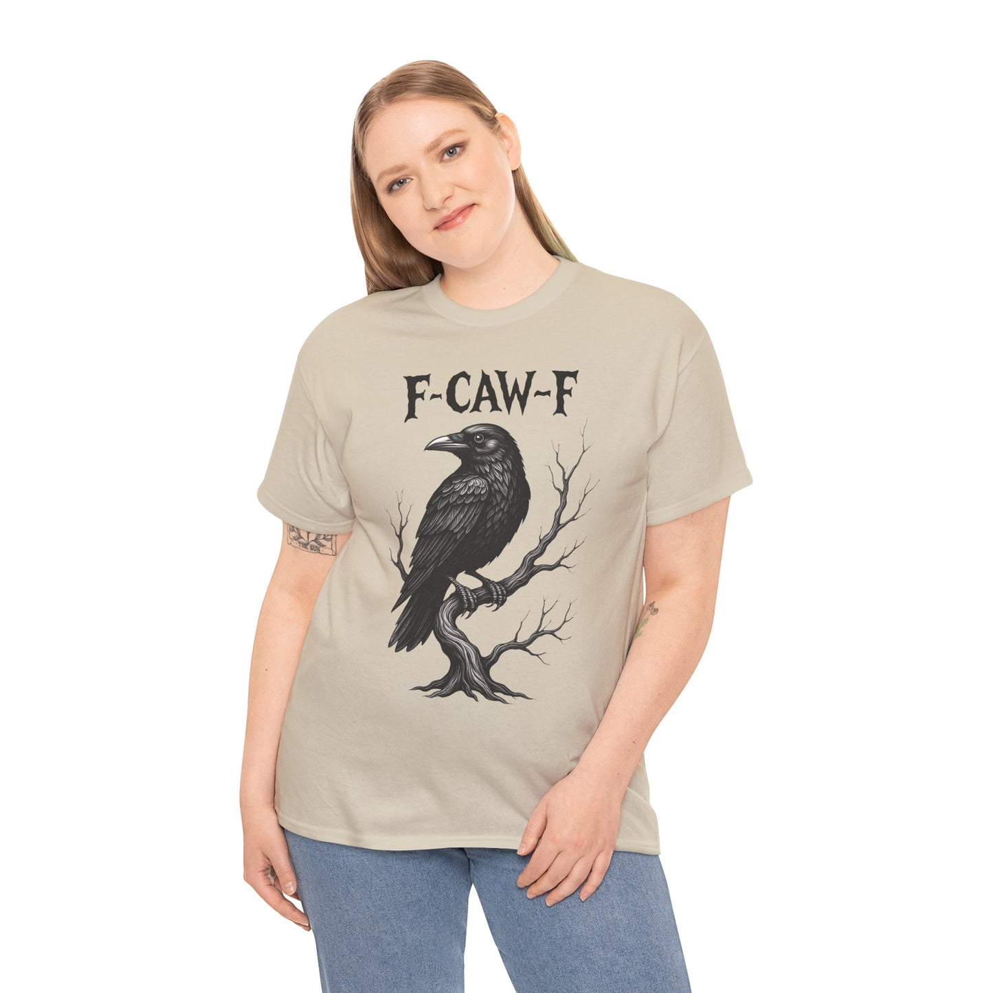 Gothic Raven Tee, F-CAW-F Shirt, Unisex Cotton Tee, Casual Wear, Halloween Apparel