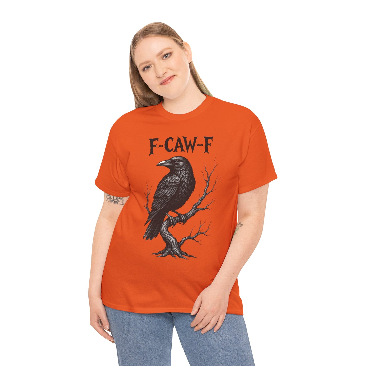 Gothic Raven Tee, F-CAW-F Shirt, Unisex Cotton Tee, Casual Wear, Halloween Apparel