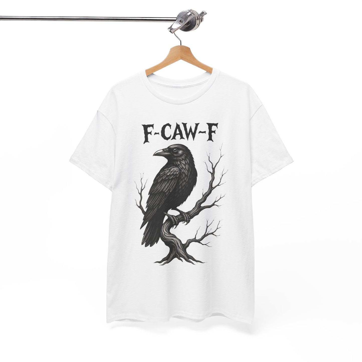 Gothic Raven Tee, F-CAW-F Shirt, Unisex Cotton Tee, Casual Wear, Halloween Apparel