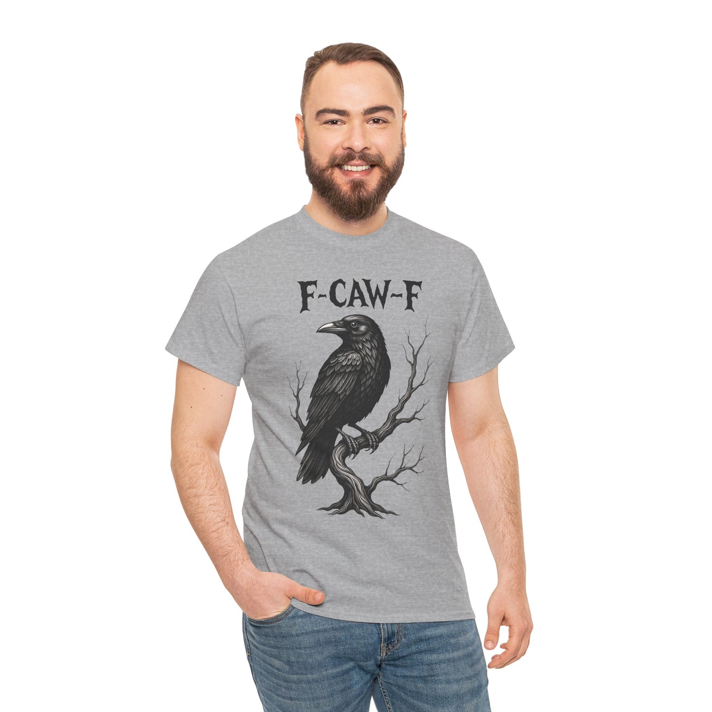 Gothic Raven Tee, F-CAW-F Shirt, Unisex Cotton Tee, Casual Wear, Halloween Apparel