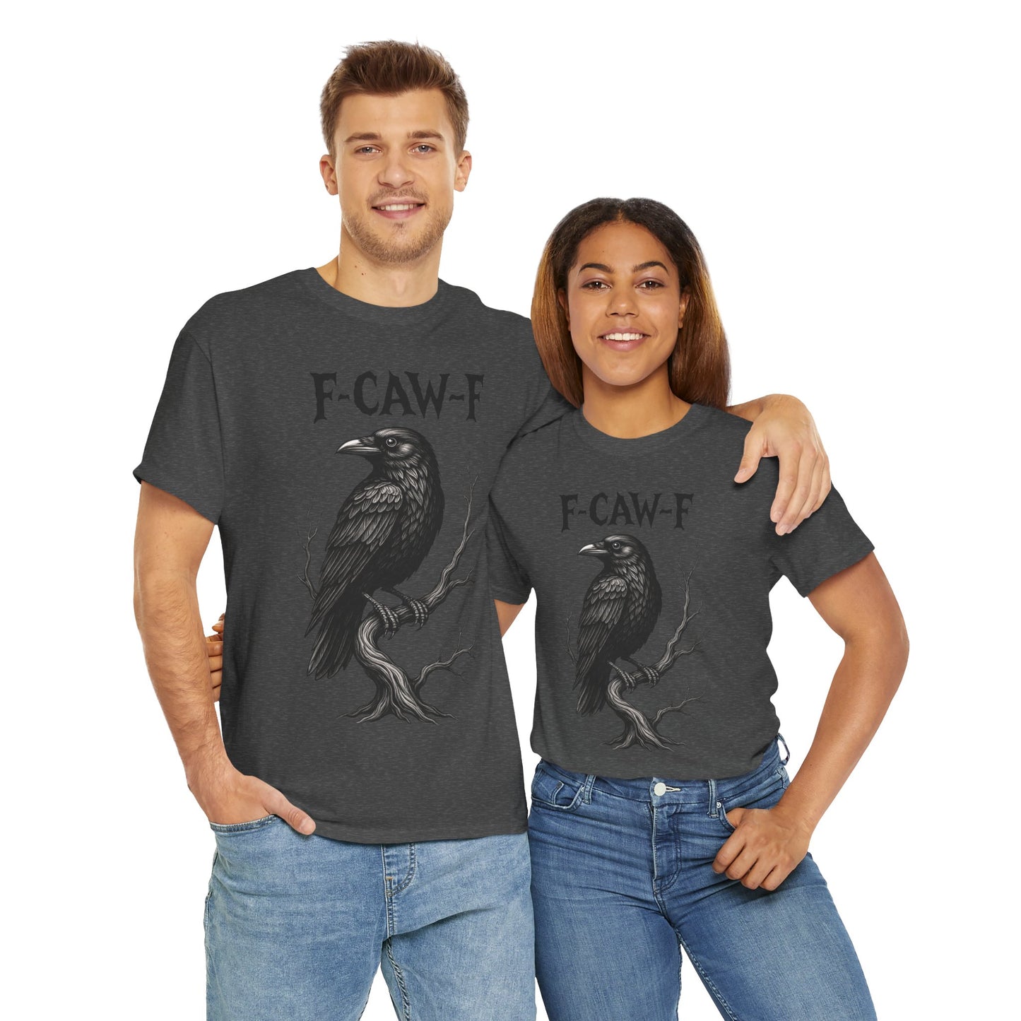 Gothic Raven Tee, F-CAW-F Shirt, Unisex Cotton Tee, Casual Wear, Halloween Apparel