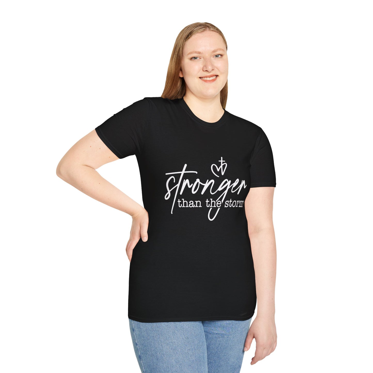 Stronger Than The Storm Tee — Inspirational Faith Graphic T-Shirt