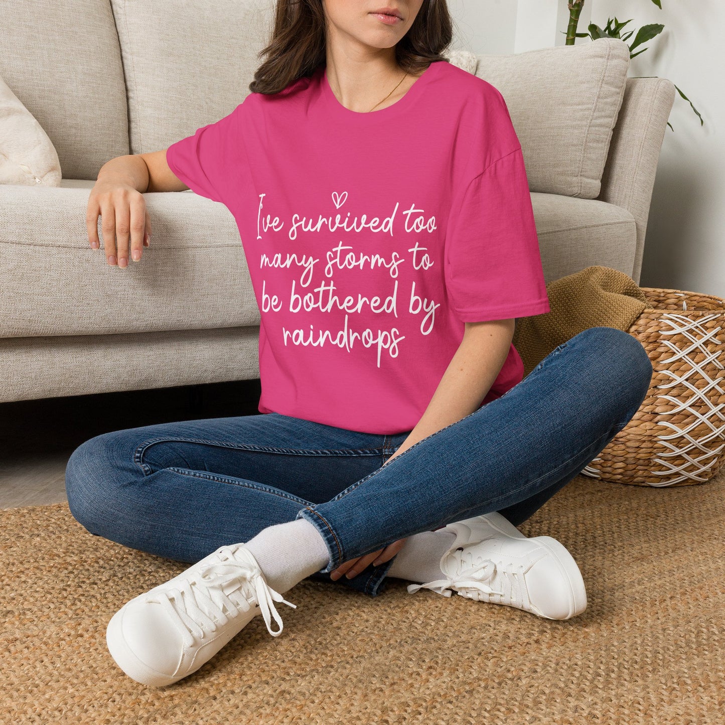 "I've Survived Too Many Storms" Comfort Tee - Inspirational Quote T-Shirt