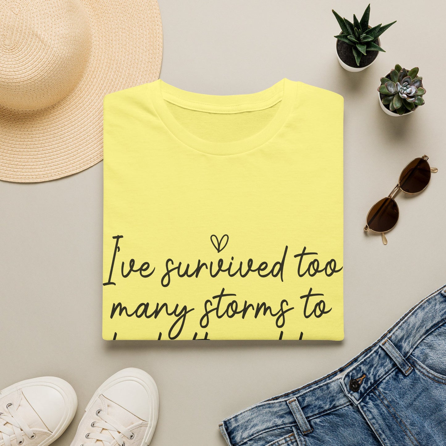 "I've Survived Too Many Storms" Comfort Tee - Inspirational Quote T-Shirt