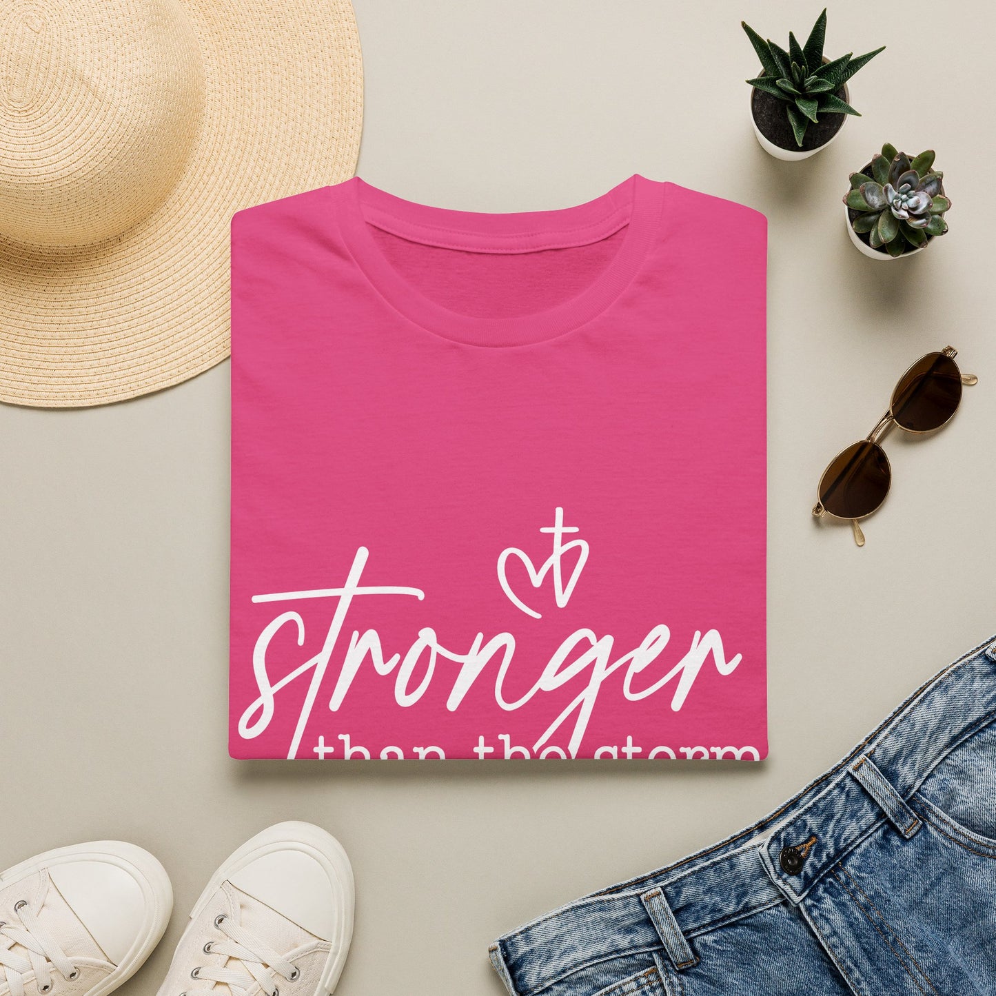Stronger Than The Storm Tee — Inspirational Faith Graphic T-Shirt