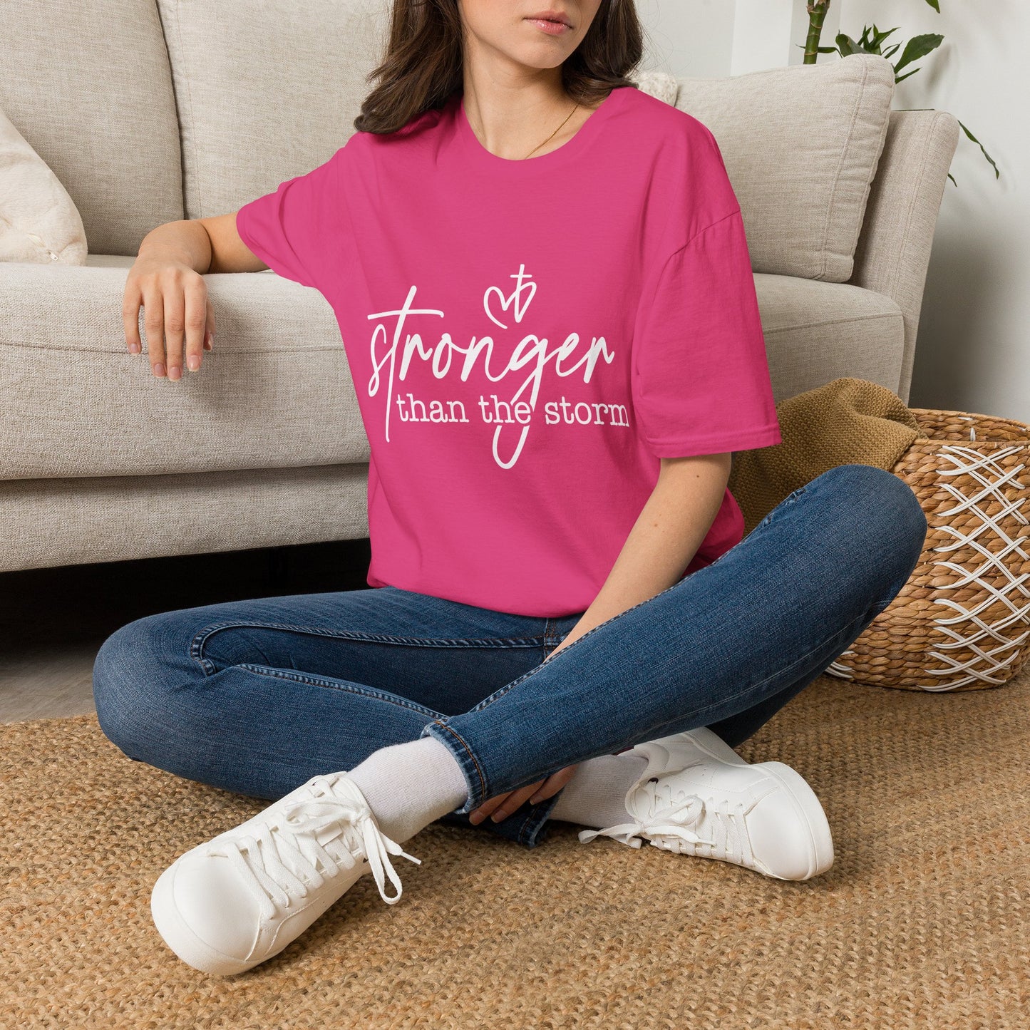Stronger Than The Storm Tee — Inspirational Faith Graphic T-Shirt