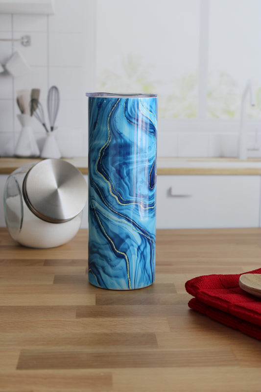 20 oz Skinny Stainless Tumbler (RTS) - Blue Agate
