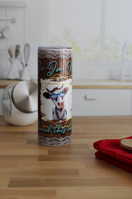 20 oz Skinny Stainless Tumbler (RTS) - De Ja Moo