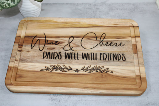 Laser Engraved Serving Board - Wine